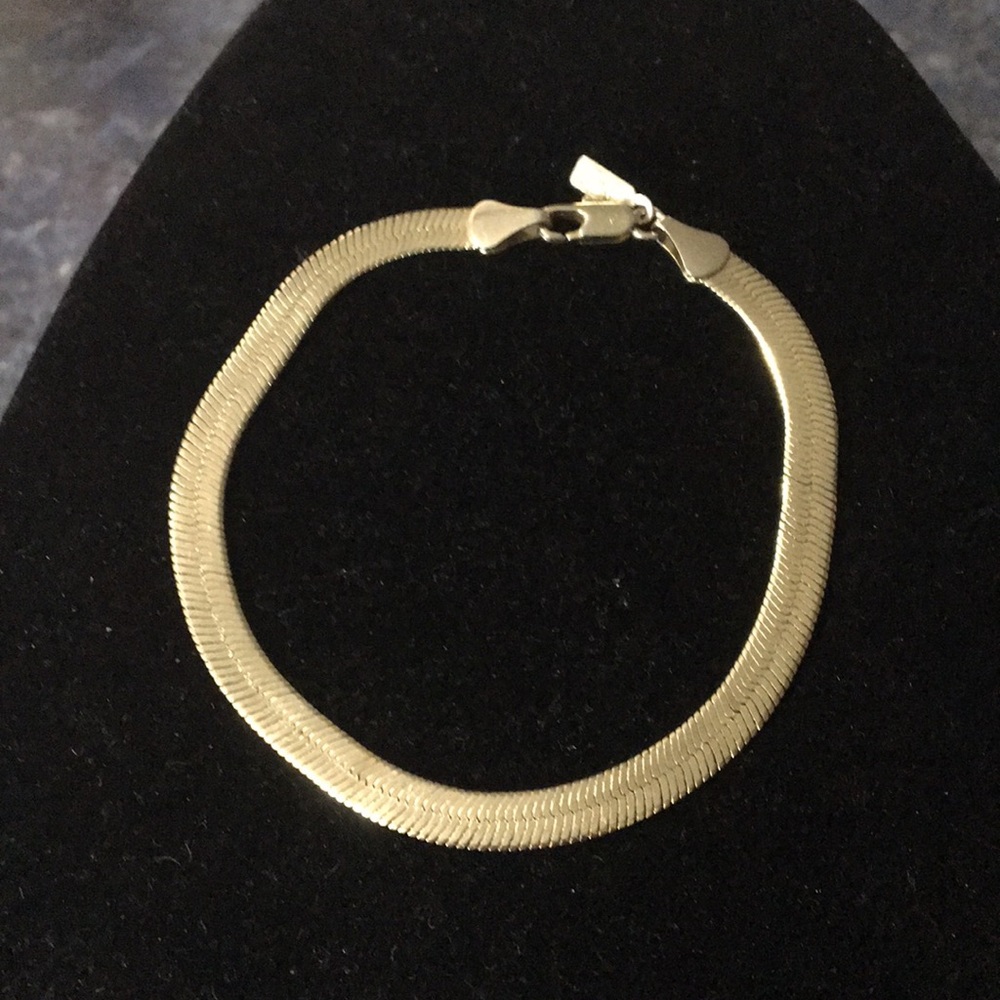 24k GB Herringbone Bracelet
